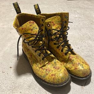 Yellow floral Doc Marten 1460 Boots